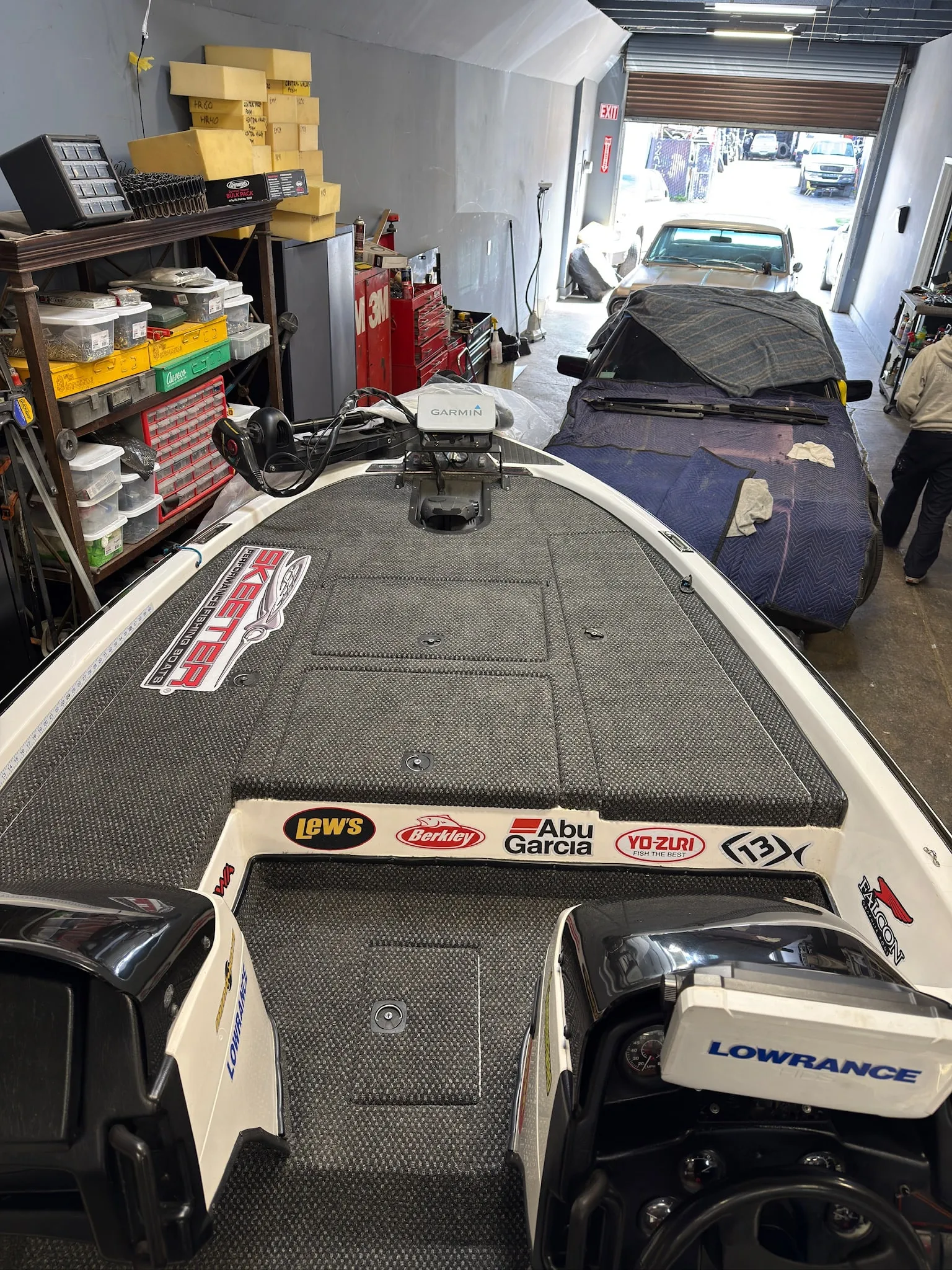 Front deck carpet with cockpit context.